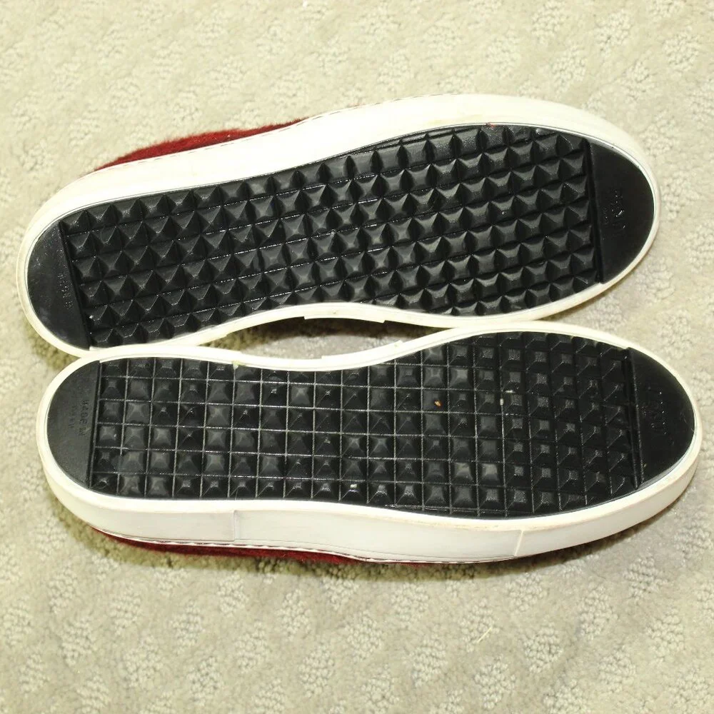 Fendi Women's Size 6 / 36 Red Monster Eyes Leather Calf Hair Sneakers COA